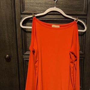 Michael Kors Oval Link Cold Shoulder Top